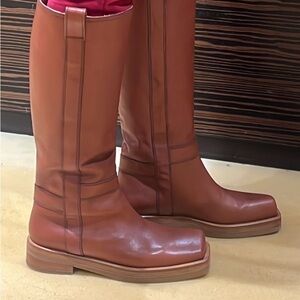 Agl Brown Combat Moto Boots with Smooth Leather made in Italy
